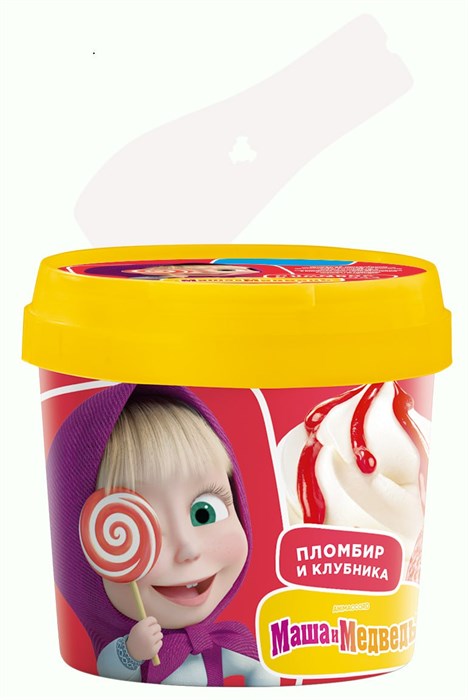 Мороженое "Мишка на Полюсе" Маша и Медведь" пломбир и клубника 60г пластиковый стаканчик 2368