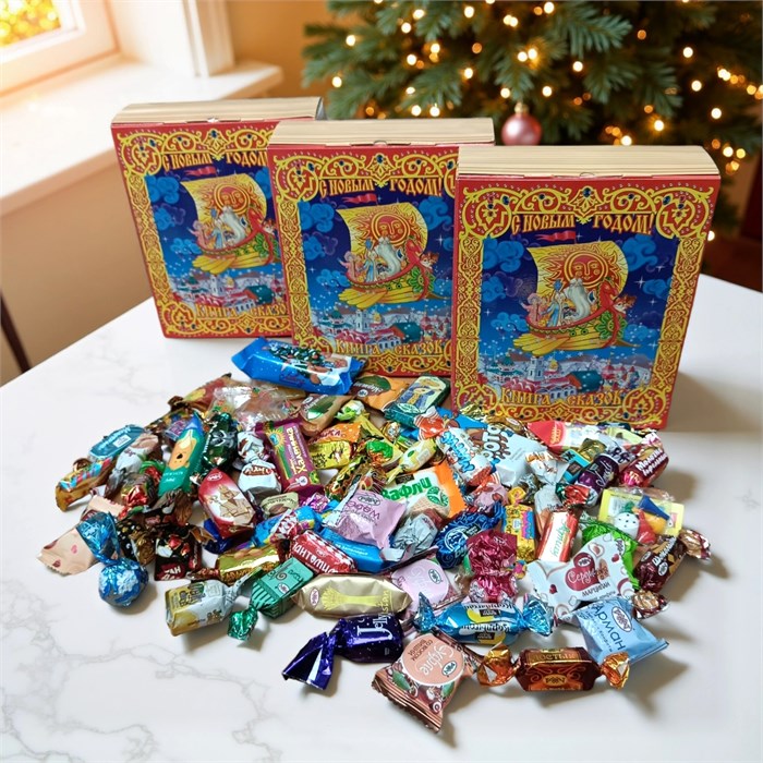 Сладкий новогодний подарок "Книга. Летучий Корабль" с игрой 920г 2380